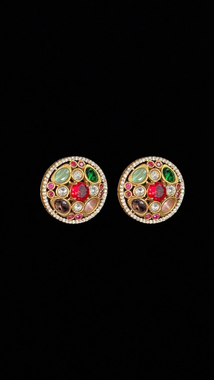Navrang Studs – A Symphony of Colors and Elegance