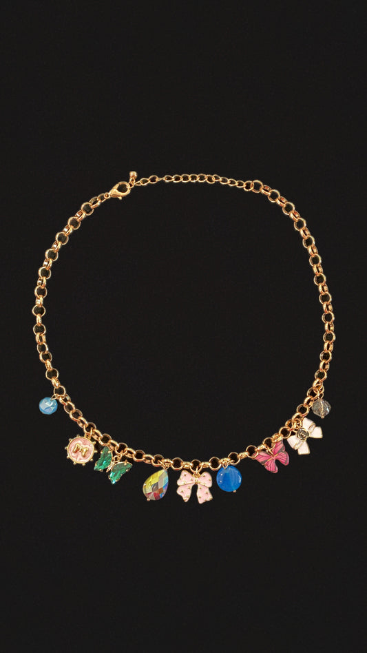 Bow charm necklace