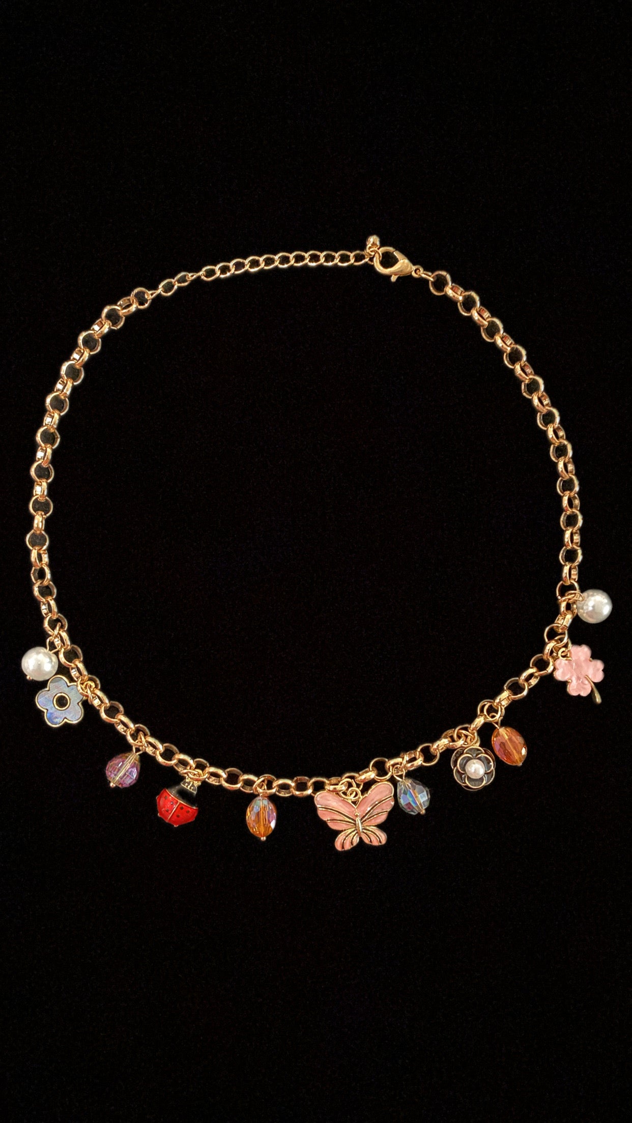 Lady bug charm necklace