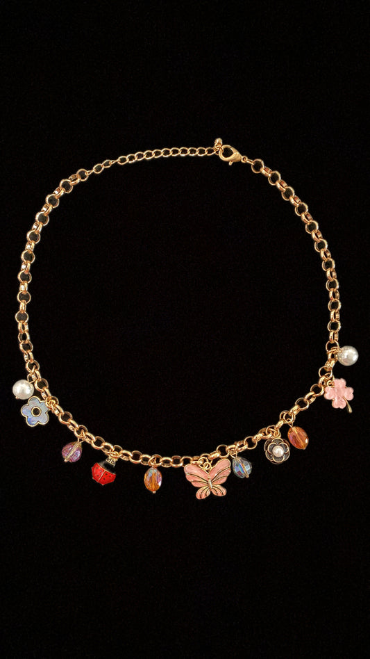 Lady bug charm necklace