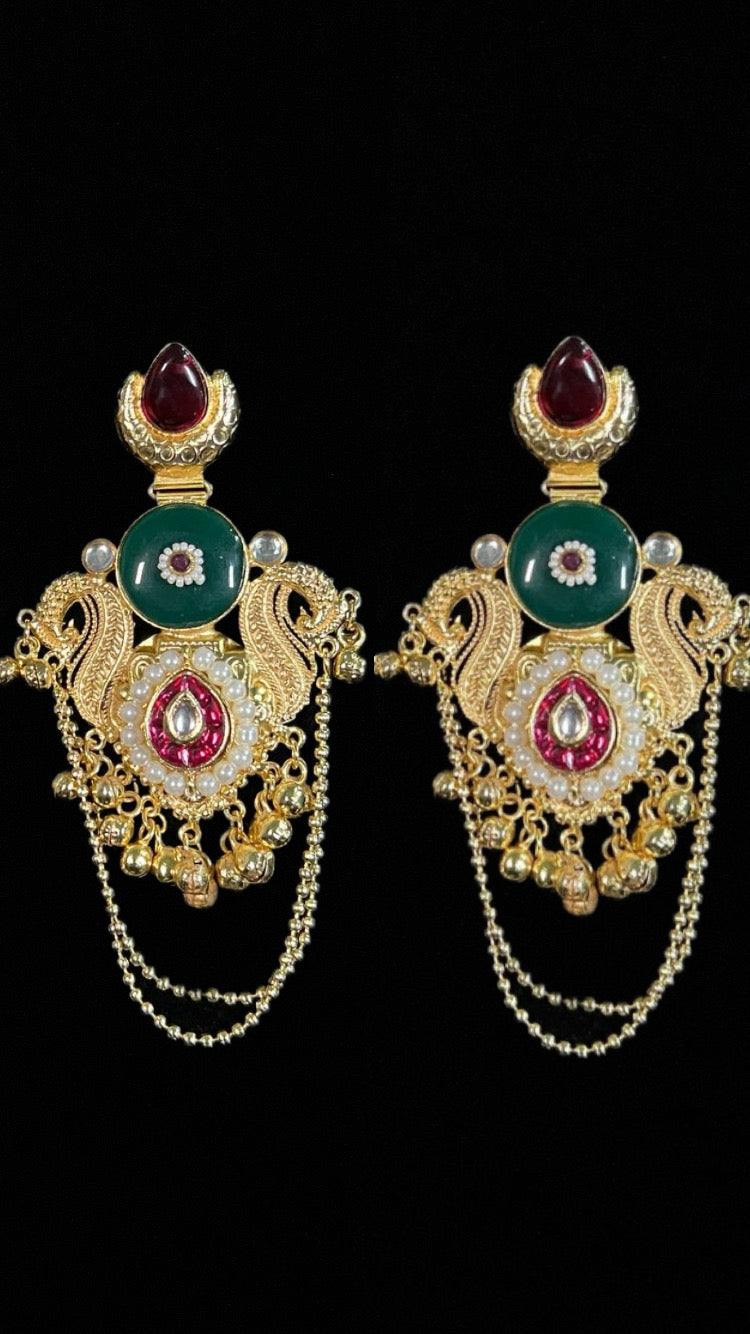 Kashmiri Long Earrings – Elegant Heritage with Timeless Craftsmanship