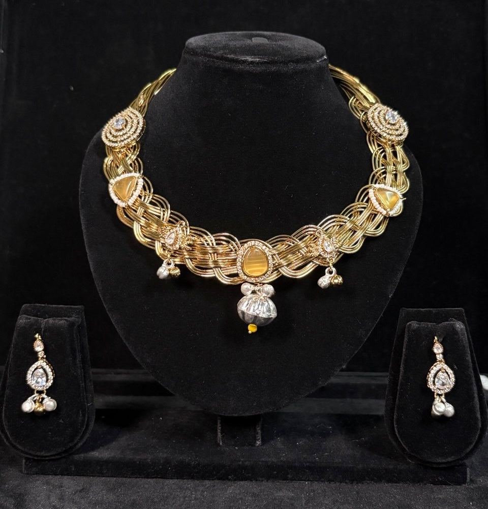 Yellow Wired Hasil with Stones – Radiant Heritage, Refined Style