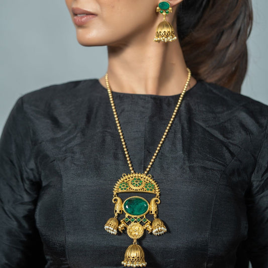 Green Jummar Har – Festive Elegance with Ethnic Charm