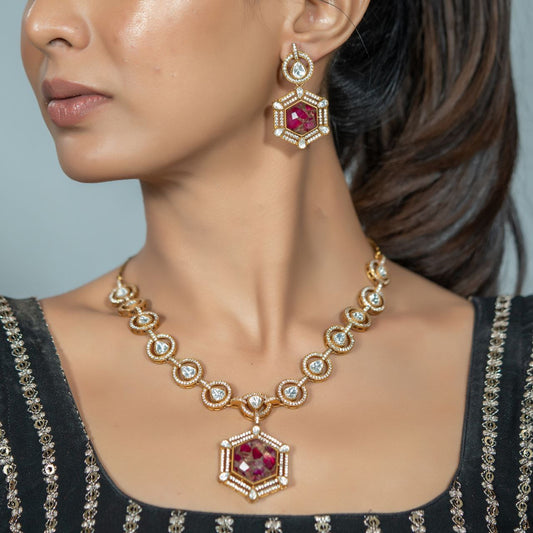 Doublet Hexagon Necklace