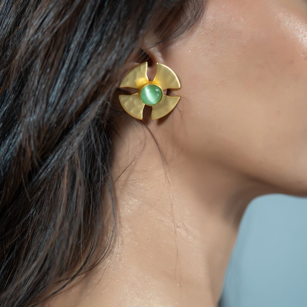 Gold Floral Studs