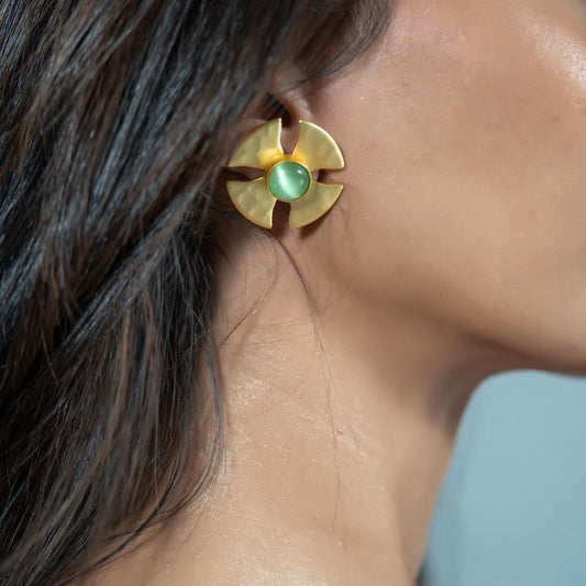 Gold Floral Studs