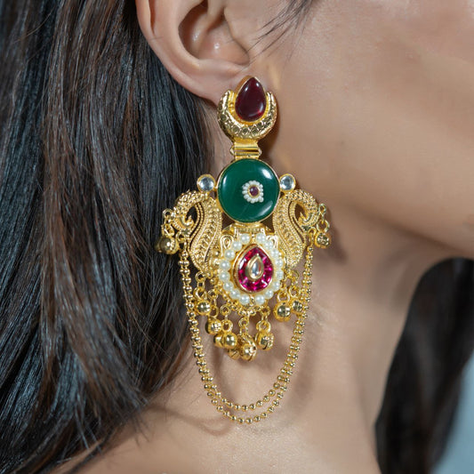 Kashmiri Long Earrings – Elegant Heritage with Timeless Craftsmanship
