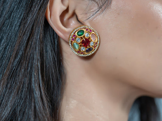 Navrang Studs – A Symphony of Colors and Elegance