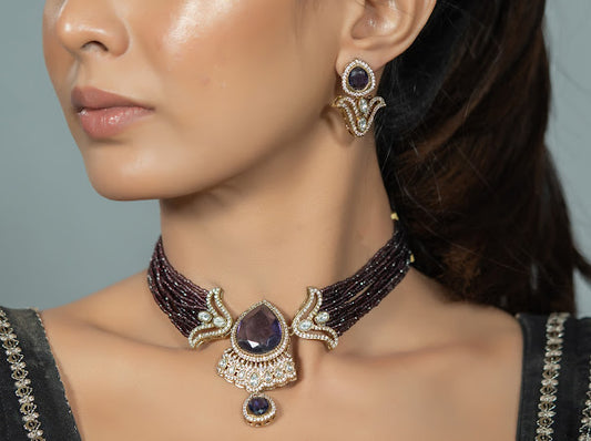 Wine Glass Beaded Necklace – Sip, Sparkle, and Shine