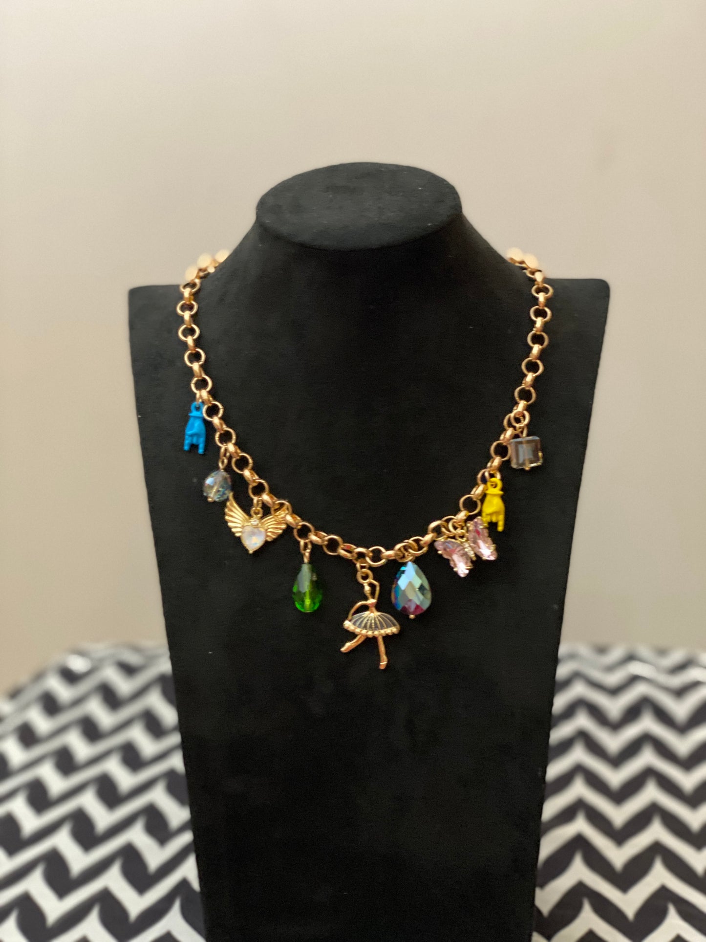 Dancing doll charm necklace